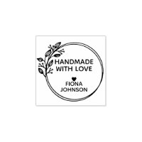 Create Your Own Handmade With Love Circular Rubber Stamp