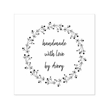 Create Your Own Handmade With Love Self-inking Stamp by HasCreations at Zazzle