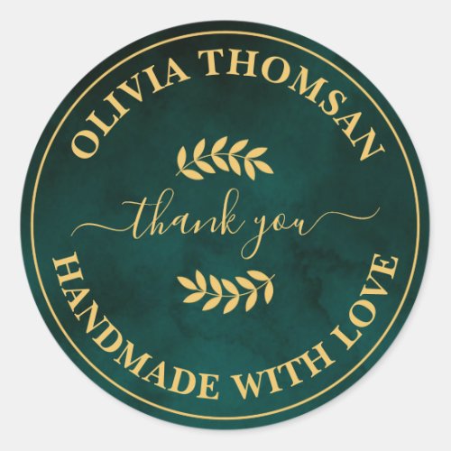 Create Your Own Handmade With Love Thank you  Classic Round Sticker