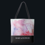 Create your own handpainted watercolor wedding bag<br><div class="desc">Modern handpainted watercolor splatter,  red,  pink,  blue colors. 
Create your own wedding back.
At your own text at the front of the bag like,  Maid of Honor,  Mother of the Bride and you can add the personal name at the back.
.</div>