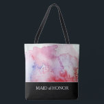 Create your own handpainted watercolor wedding bag<br><div class="desc">Modern handpainted watercolor splatter,  red,  pink,  blue colors. 
Create your own wedding back.
At your own text at the front of the bag like,  Maid of Honor,  Mother of the Bride and you can add the personal name at the back.
.</div>
