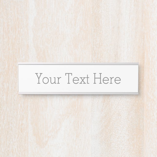 Hanging Name Plate, Standard (2" x 8"), Silver (Front)