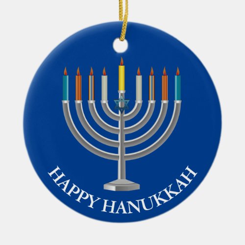 Create Your Own Hanukkah Menorah Ceramic Ornament