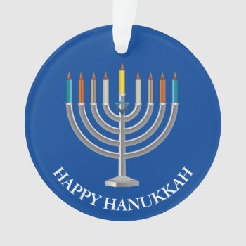 Create Your Own Hanukkah Menorah Ornament by nadil2 at Zazzle