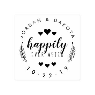 Create Your Own "Happily Ever After" Just Married Rubber Stamp