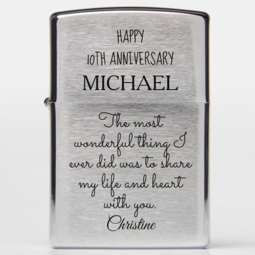 Create Your Own Happy Anniversary Zippo Lighter