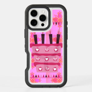 Create your own Happy Birthday Baby Pink Cake art iPhone 16 Pro Max Case