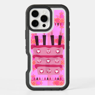 Create your own Happy Birthday Baby Pink Cake art iPhone 16 Pro Max Case