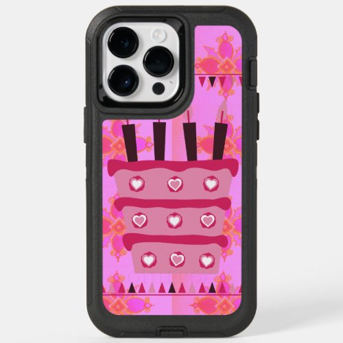 Create your own Happy Birthday Baby Pink Cake art  OtterBox iPhone 14 Pro Max Case