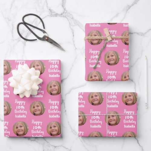 Create Your Own Happy Birthday Family Photo Wrapping Paper Sheets