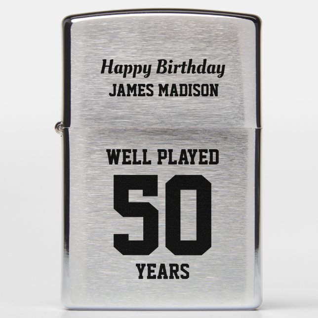 Create Your Own Happy Birthday Gift  Zippo Lighter (Front)