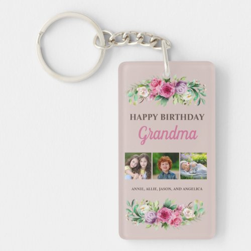 Create Your Own Happy Birthday Grandma Photo Keychain