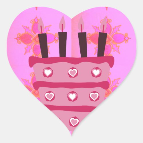 Create your own Happy Birthday Heart Sticker