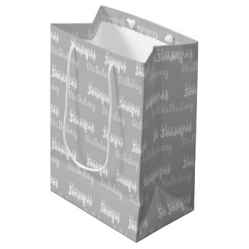Create Your Own Happy Birthday Name  Medium Gift Bag by HasCreations at Zazzle