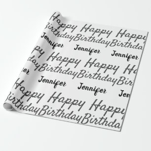 Create Your Own Happy Birthday Name  Wrapping Paper