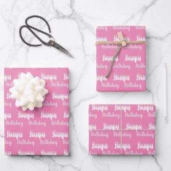 Create Your Own Happy Birthday Name Wrapping Paper Sheets by HasCreations at Zazzle