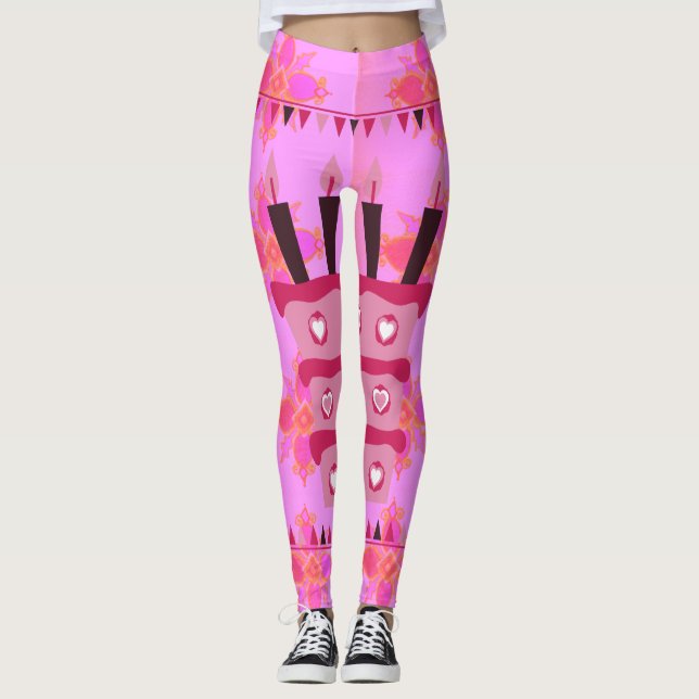 Create your own Happy Birthday Occasion Clothing Leggings (Front)