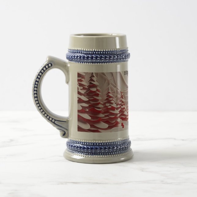 Create Your Own, Happy Christmas Custom Design Beer Stein (Left)