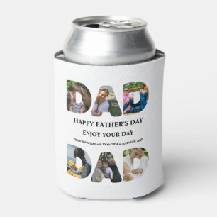 Create your own Happy fathers day 6 photo collage Can Cooler