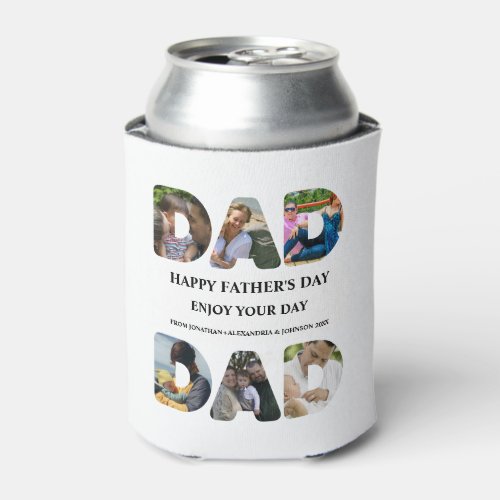 Create your own Happy fathers day 6 photo collage Can Cooler