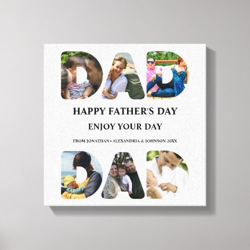 Create your own Happy fathers day 6 photo collage Canvas Print
