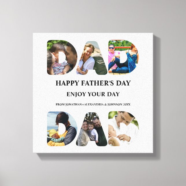 Create your own Happy fathers day 6 photo collage Canvas Print (Front)