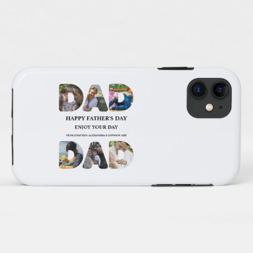 Create your own Happy fathers day 6 photo collage iPhone 11 Case