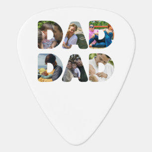 Create your own Happy fathers day 6 photo collage Guitar Pick