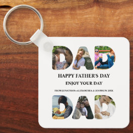 Create your own Happy fathers day 6 photo collage Keychain