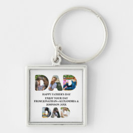 Create your own Happy fathers day 6 photo collage Keychain