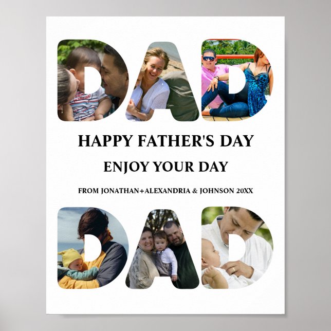 Create your own Happy fathers day 6 photo collage Poster (Front)