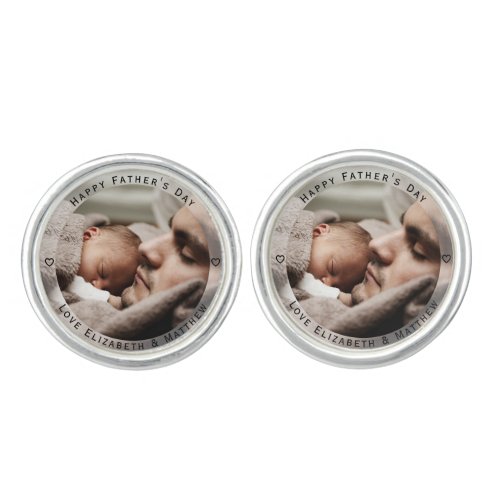 Create Your Own Happy Fathers Day Photo Cufflinks