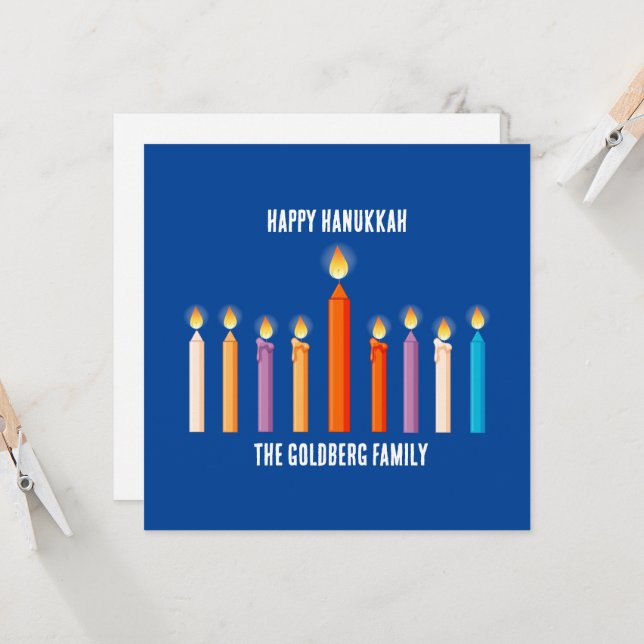 Create Your Own Happy Hanukkah Card (Front/Back In Situ)