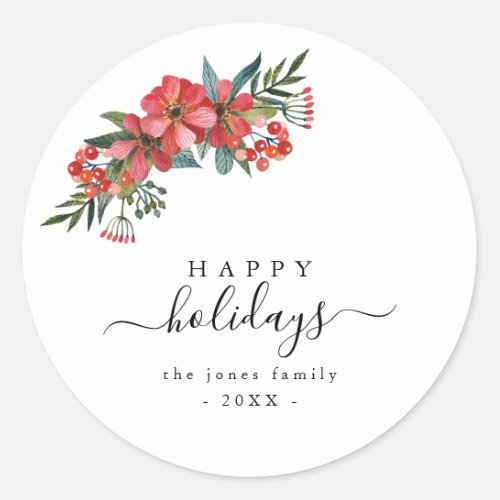 Create Your Own Happy Holiday Script Classic Round Sticker