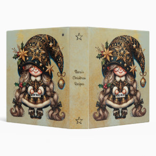 Create Your Own Happy Magical Christmas Gnome 3 Ring Binder