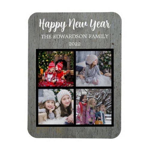 Create your own Happy new year family photo Magnet