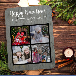 Create your own Happy new year family photo Magnet