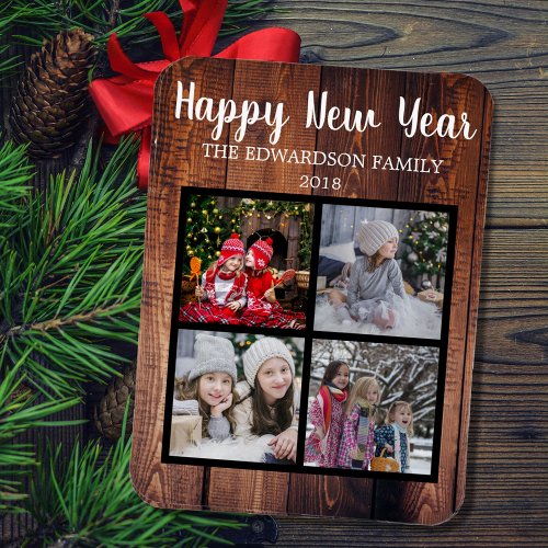 Create your own Happy New Year photo collage Magnet