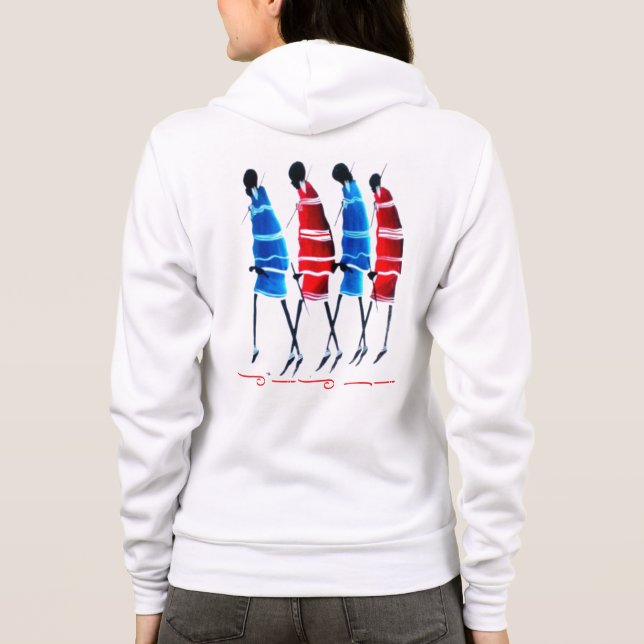 Create Your Own Happy People Masai Warrior Walking Hoodie (Back)