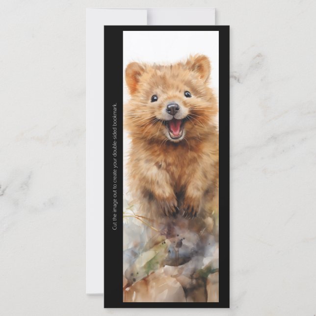 Create Your Own Happy Quokka Bookmark Card (Front)