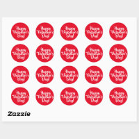 Create Your Own Happy Valentine's Day Red Classic Round Sticker