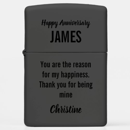 Create Your Own Happy Wedding Anniversary Gift Zippo Lighter