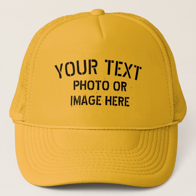 Create Your Own Hat, Personalized Bright Orange  Trucker Hat (Front)