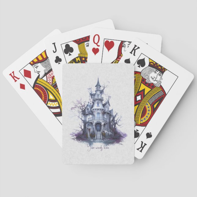 Create Your Own Haunted Castle Poker Cards (Back)
