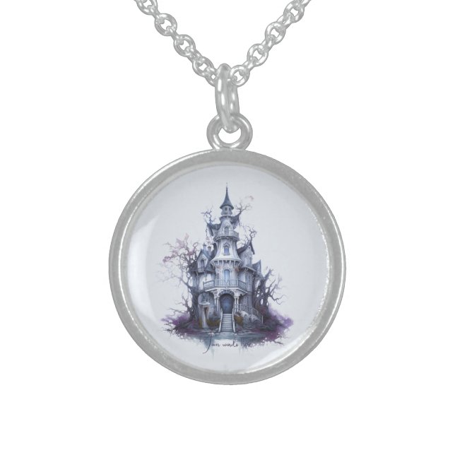 Create Your Own Haunted Castle Sterling Silver Necklace (Front)