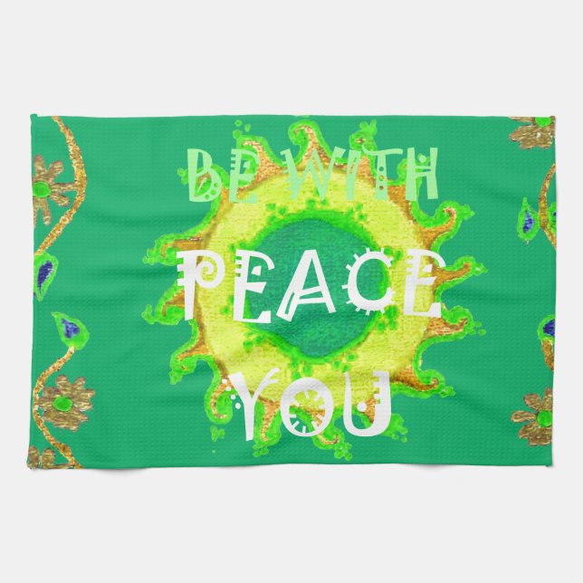 Create Your Own Have a Nice Day Peace Be With You Towel (Horizontal)