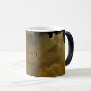 Create Your Own Hazy Gold Splash Black Color Morph Mug