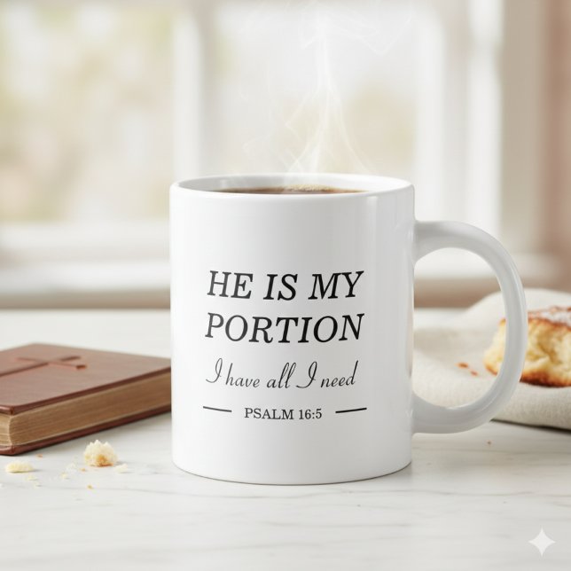 Create Your Own | He Is My Portion | Christian Giant Coffee Mug (Creator Uploaded)