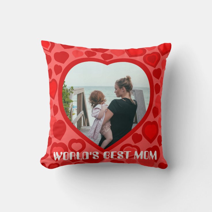 Create your own heart framed photo throw pillow | Zazzle