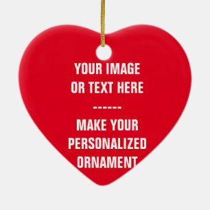 Create Your Own Heart Shape Christmas  Ceramic Ornament